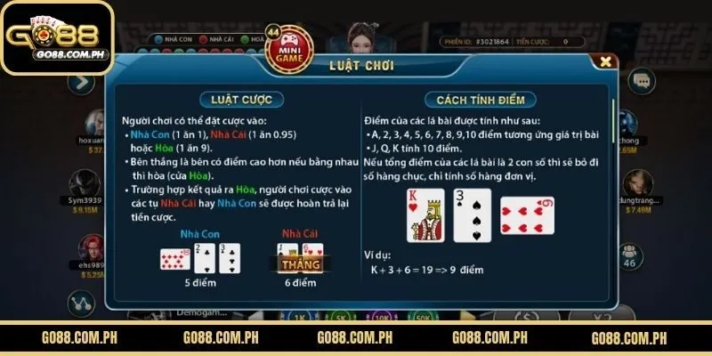 Luật chơi Baccarat GO88