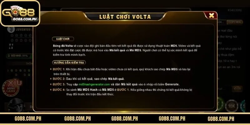 Luật chơi Volta MD5 